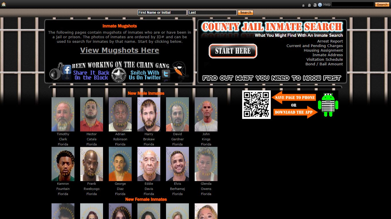 Recent Arrest Mugshots And Inmate Search - County Jail Inmate Search